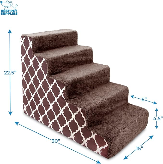 Best Pet Supplies Dog Stairs for Small Dogs & Cats 5-Step