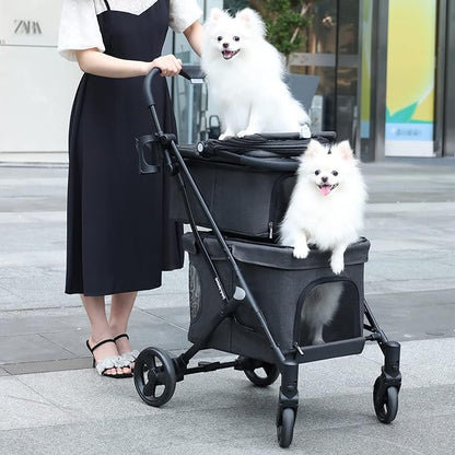 T1 Double Pet Stroller for 2 Small Dogs