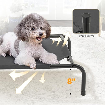 MoNiBloom Elevated Dog Bed Cooling Raised Ped Bed Portable Dog Cot for Camping or Beach 35 Inches