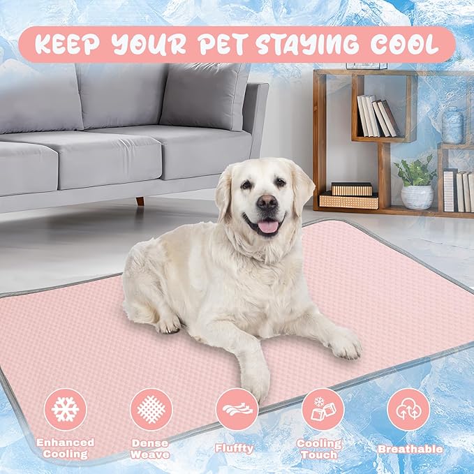Summer Dog Cooling Mat Washable Ice Silk Self Cool Pad for Small Medium Large Dogs and Cats 40x28in)