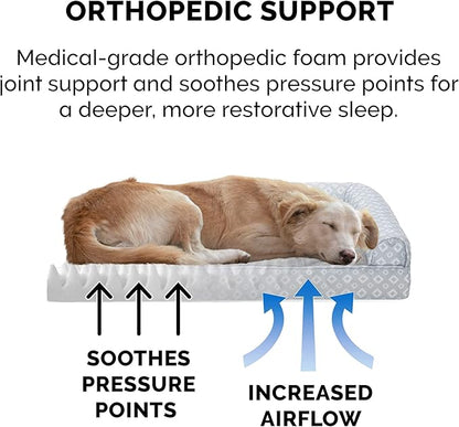 Furhaven Cozy Orthopedic Dog Bed for Large Dogs w/ Removable Bolsters & Washable Cover 95 lbs