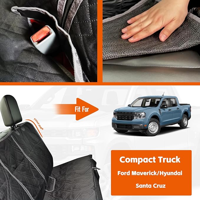 Dog Car Seat Cover Compatible with Ford Maverick/Hyundai Santa Cruz 600D Heavy