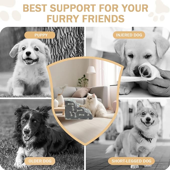 Dog Stairs for Small Dogs 2/3/4-Step Dog 3 - 1)