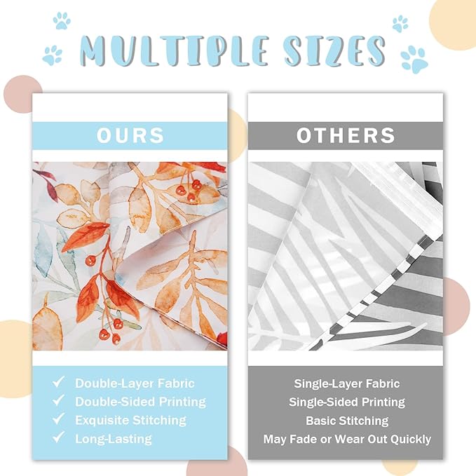 Fall Dog Bandana 2 Pack Thanksgiving Dog Bandana Leaf Pet Scarf Reversible Fall Triangle Bibs Soft Cotton Boy Girl Dog Bandanas for Small, Medium, Large Dogs (Small)