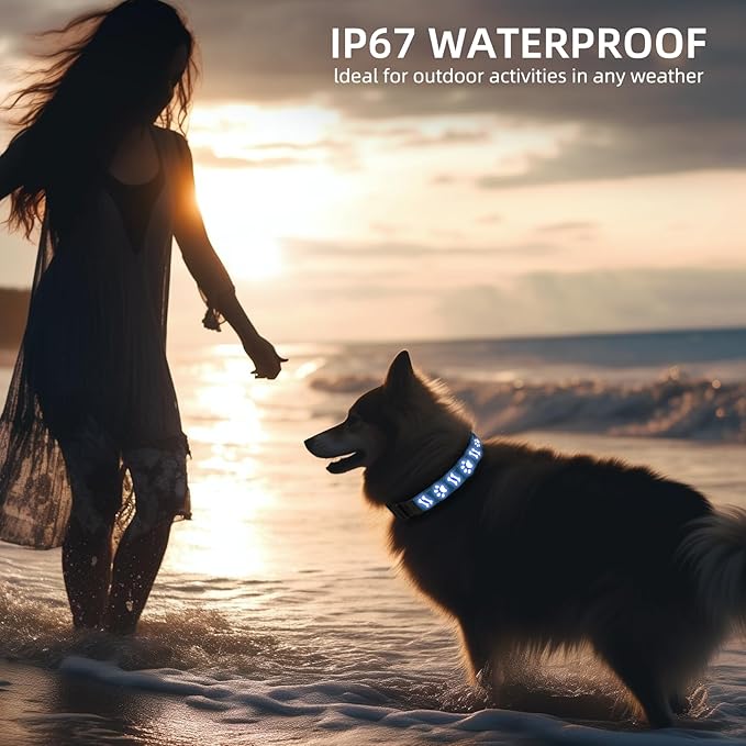 LED AirTag Dog Collar IP67 Waterproof 1,600 Feet