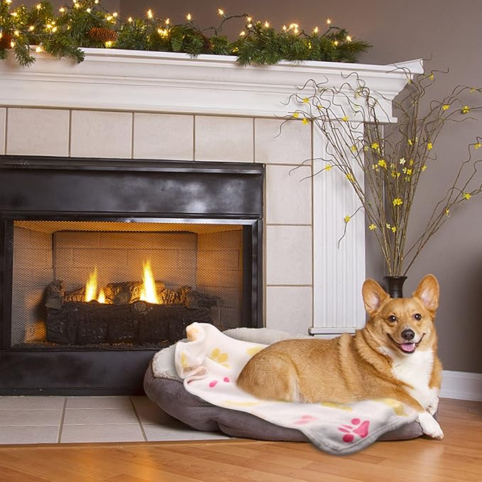 3 Pack Dog Blankets for Large Medium Small Dogs, Super Soft Warm Fluffy Flannel Pet Blanket for Puppy, Black, Grey, and White Cat Blanket, 30 * 20 Inches