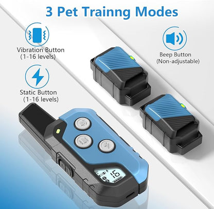 Dog Shock Collar with Remote Control 2 Dogs, 3 Training