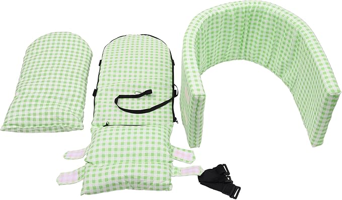 X AUTOHAUX Plaid Style Dog Car Seat Adjustable Straps for Medium Small Sized Puppy Cat Seat Pets Soft Non Slip Bottom Travel Bed Green White