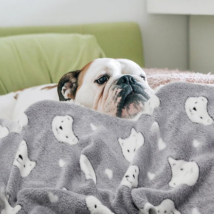 1 Pack 3 Puppy Blankets Super Soft Dog Blankets Warm Sleep Mat Bear Print Blanket Fluffy Fleece Pet Blanket Flannel Throw Blankets for Small Dogs Puppy Dogs Fluffy Cats (29"x20")