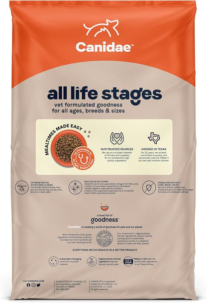 Canidae All Life Stages Premium Dry Dog Food for All Breeds, All Ages, Multi- Protein Chicken, Turkey, Lamb and Fish Meals Formula, 27 Pounds