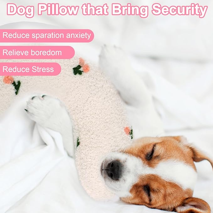 Mity rain Dog Pillow, Anxiety Relief Pillow for Dog, Ultra Soft High Density Calming Pillow for Joint Relief Sleeping Improve, Pet Calming Toy White