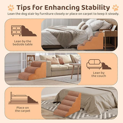 Dog Stairs for High Beds 4-Tier Dog