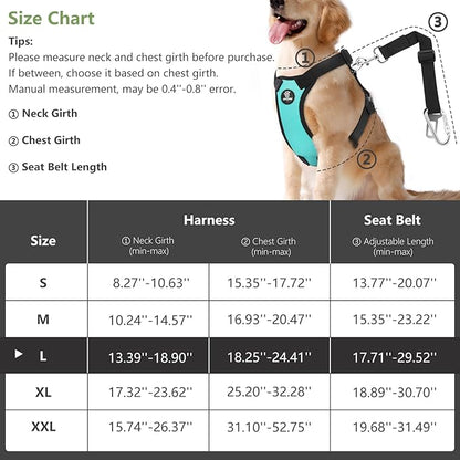 Dog Vehicle Safety Vest Harness