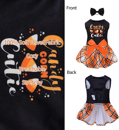 CuteBone Halloween Dog Dresses Velvet Holiday Small Dogs CVA45XS-D
