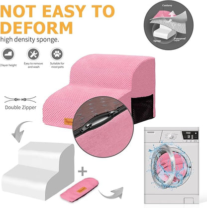 Topmart High Density Foam Pet Steps 2 Tiers 11.8" High,Non-Slip