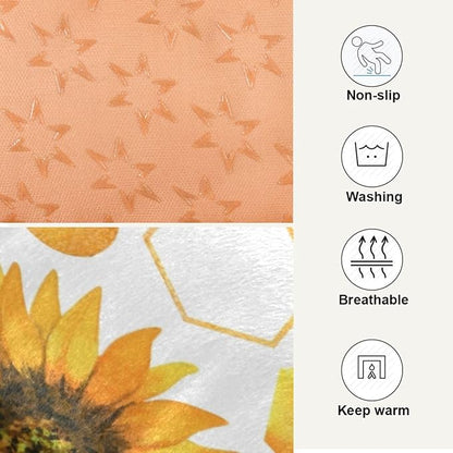 Honey Bee Pet Bed Pad Soft Dog Bed Mat with Anti-Slip Bottom 36'' x 24''