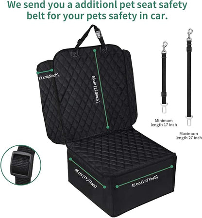 Flow.month Pet Front Seat Cover Pet Booster Seat 2 in 1 Dog