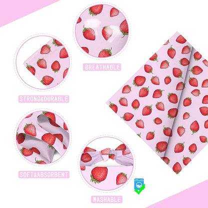 Strawberry Fruit Dog Bandana Washable Pets Scarf Triangle Adjustable Handkerchief