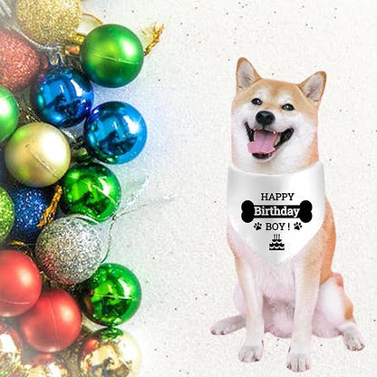 Birthday Boy Dog Bandanas, Dog Birthday Bandana Triangle Scarf Puppy Birthday Dog Birthday Party Supplies for Medium, Large Dogs