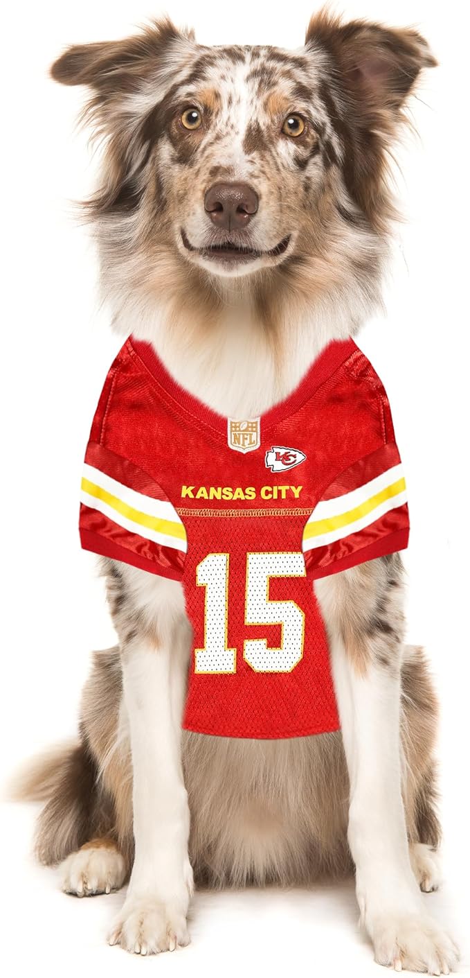 NFLPA Patrick MAHOMES PET Jersey, NFL Dog Shirt, Size XX-Large, Kansas City Chiefs Mesh Jersey for Dogs