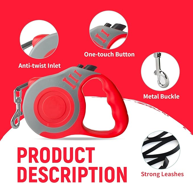 Retractable Dog Leash Automatic Telescopic Tractor Dog Tape 10/16 FT