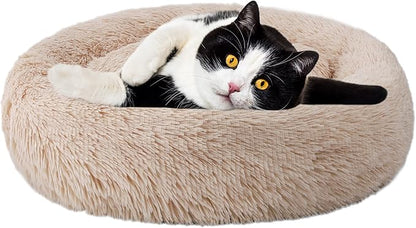 Aurako Cat Bed Dog Bed Round Cushion Pet 20" Yellow