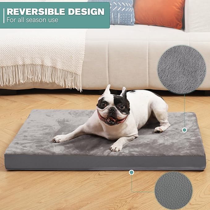 Vonabem Waterproof Dog Bed Medium Small Size Dog 30 inch, 29"x18", Gray