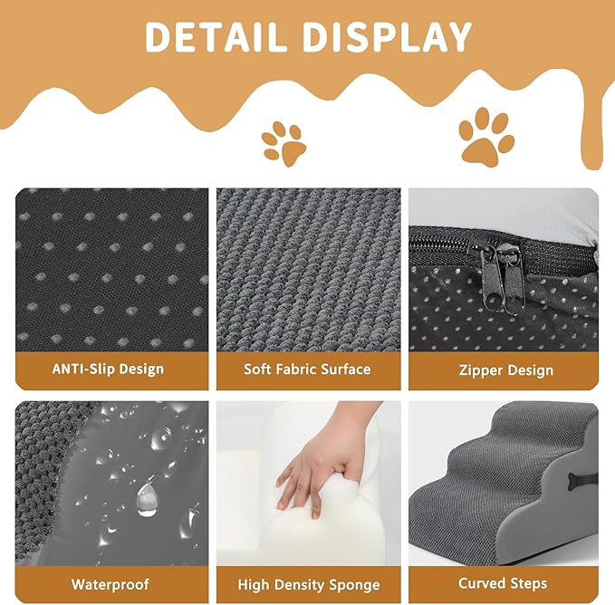 Dog Stairs Ramp for Beds 3-Tiers Dog