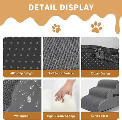 Dog Stairs Ramp for Beds 3-Tiers Dog