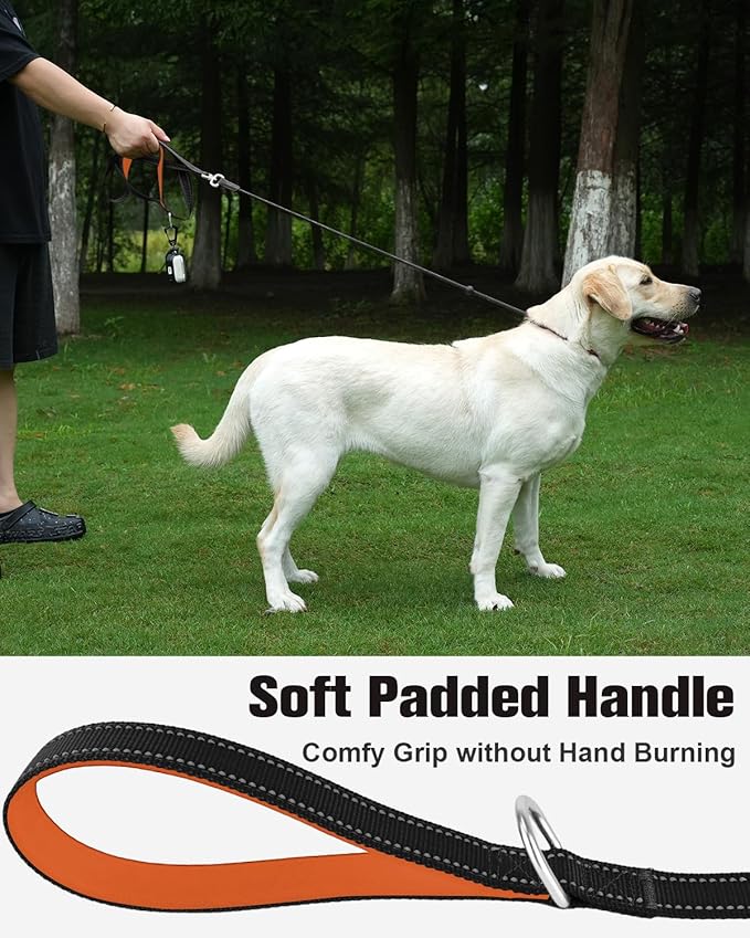 Aiyuda Tangle-Free Slip Lead for Dogs with Padded Traffic Handle 6ft Dog 40 LBS,