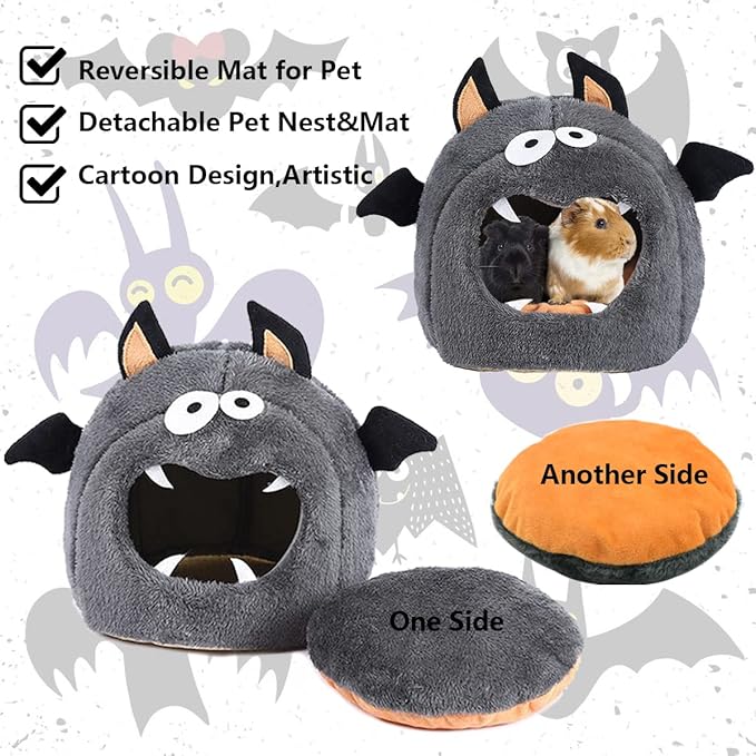 Guinea Pig Bed Hideouts Warm Small Animal Pet Beds Monster Hamster Bed House Accessorie for Guinea Pig Chinchilla Hedgehog Hamster