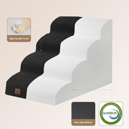 EHEYCIGA Curved Dog Stairs for High Beds 19.7" H 4-Step Dog