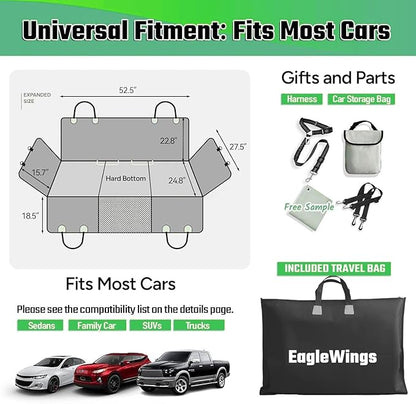 Back Seat Extender for Dogs，Dog Car Seat Cover Wash-Free，2024 Upgraded 500lbs，Travel Dog