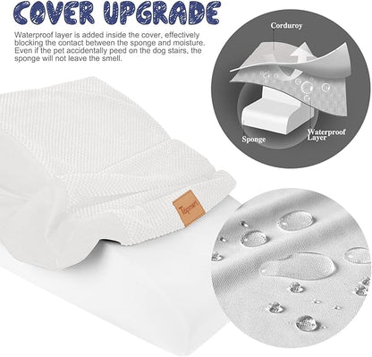 Topmart High Density Extended Foam Dog Ramp&Steps 2 Tiers 11.8" High,Non-Slip