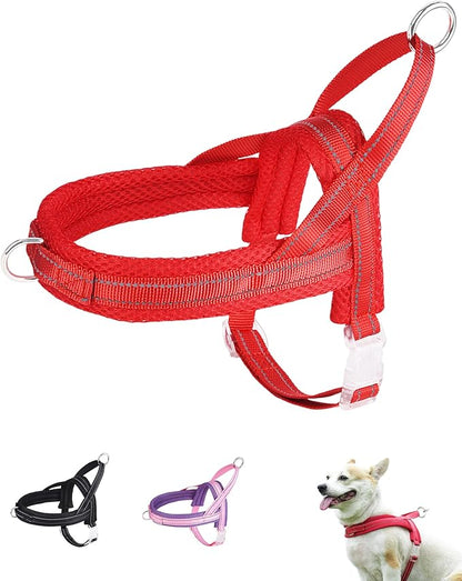 Red Small Dog Harness No Pull Dog Harness for Small Dogs Puppy Harness with Breathable Mesh Padded Adjustable Reflective Lightweight Escape Proof Dog Harness Small Sized Dog Easy Walk (Red, S)