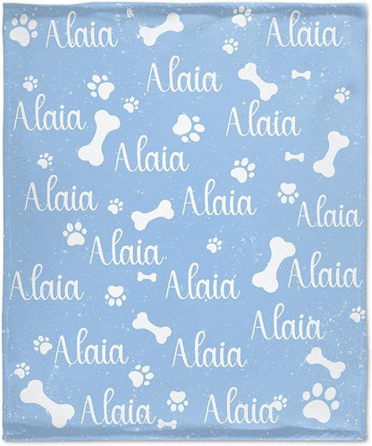 Personalized Dog Blankets Dog Paw Print Blanket Puppy Blanket 120"x90" for