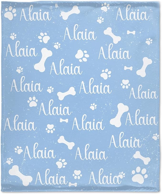 Personalized Dog Blankets Dog Paw Print Blanket Puppy Blanket 80"x60" for