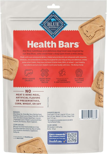 Blue Buffalo Health Bars Natural Crunchy Dog Treats Biscuits, Bacon, Egg & Cheese 16-oz Bag