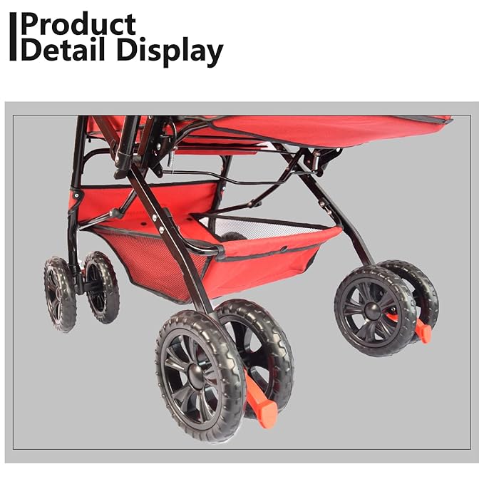 Reversible Handlebar Pet Stroller for Medium Dogs 360 Rotating 2 Security