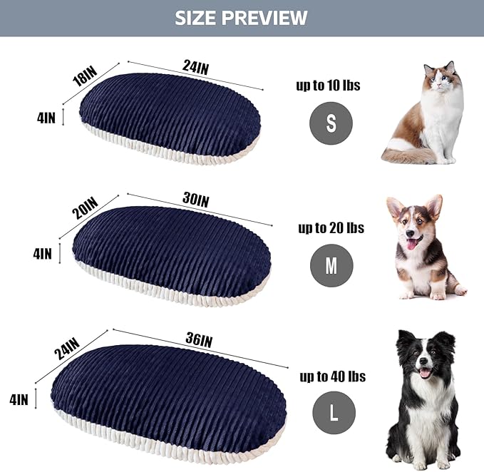 Patas Lague Reversible Orthopedic XL Dog Bed for Large Dogs 36''x24''
