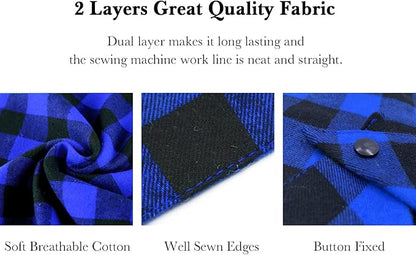 Birthday Plaid Dog Bandana with Button