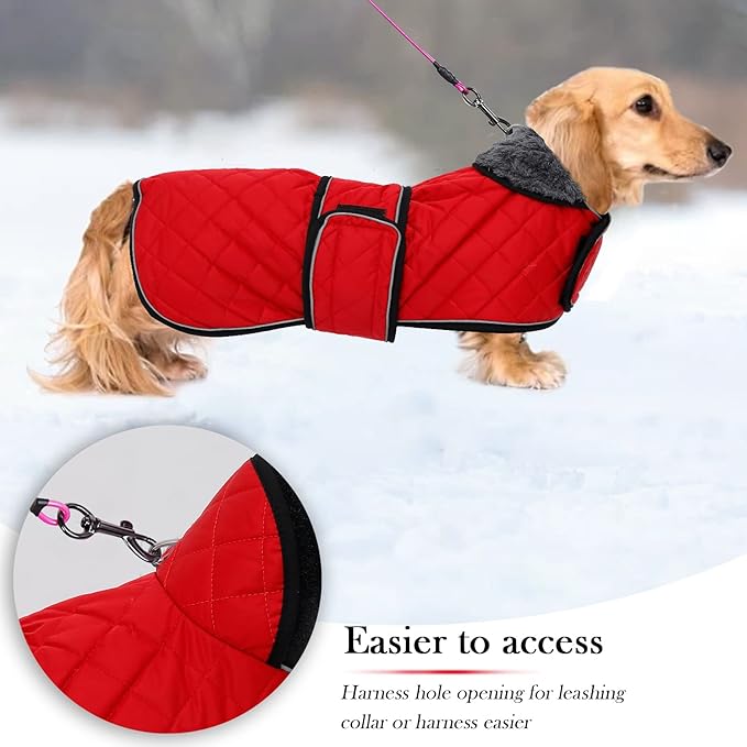 Geyecete Warm Thermal Quilted Dachshund Coat