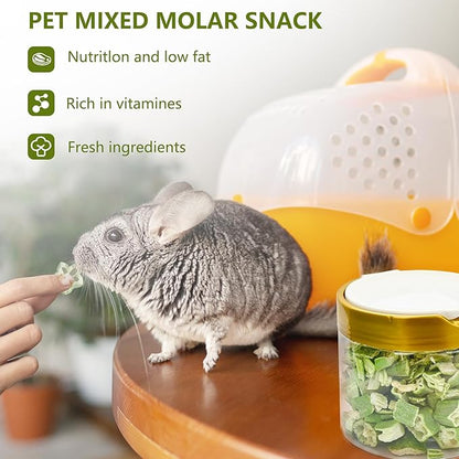 Hamster Snack & Treats - Freeze Dried Okra, Small Animal Natural Treat for Dwarf Hamster Guinea Pig Chinchilla Gerbil Mice Birds and Other Small-Sized Pet (Okra)