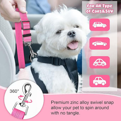 BWOGUE Pet Dog Cat Seat Belts, Car Headrest Restraint Adjustable Safety Leads Vehicle Seatbelt Harness (1 Pack)