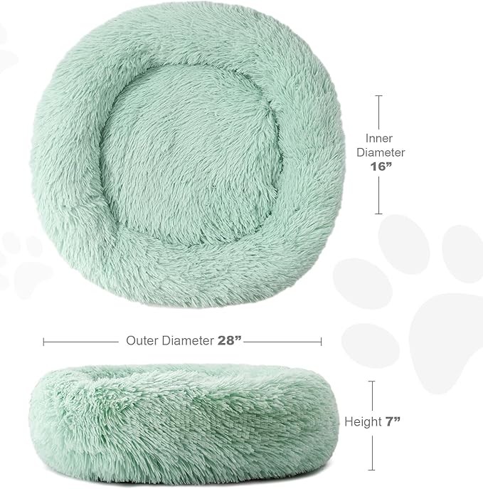 Aurako Cat Bed Dog Bed Round Cushion Pet 28" Green