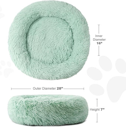Aurako Cat Bed Dog Bed Round Cushion Pet 28" Green