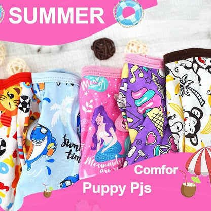 Dog Pajamas for Small Medium Dogs Summer Cute Dog Clothes Boy Girl Dog Pjs Soft Stretchy Puppy Clothes Cat Pet Jammies Outfit (Pink
