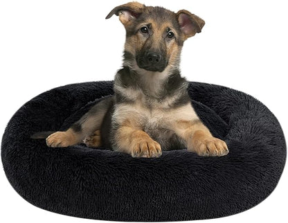Coohom Oval Calming Donut Cuddler Dog Bed Bed(30"/36"/43") for (L(30"x24"x7"), Dark