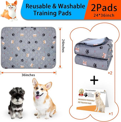 Washable Pee Pads for Dogs 2Pack 24''x36''