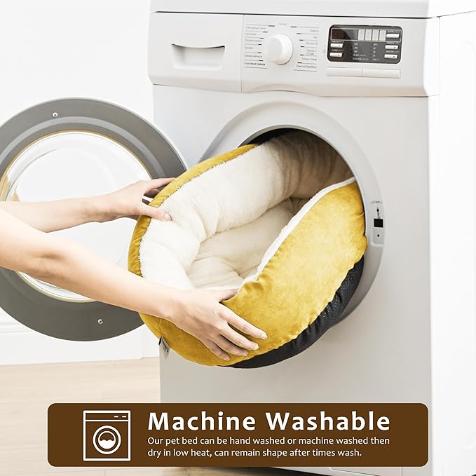 Love's cabin Donut Pet Bed Mat 30in, Yellow,